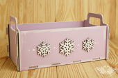 Подарочный ящик со снежинками, лавандовый