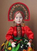 Хохлома, авторская кукла на чайник ручной работы