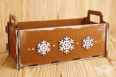 Подарочный ящик со снежинками, мокко