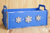 Подарочный ящик со снежинками, синий
